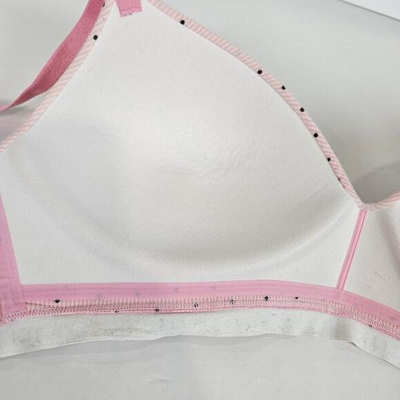 Victoria Secret T-Shirt Lightly Lined Demi  Bra Pink Dot Logo Print Size 36D - Picture 4 of 4